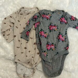 Baby girl long sleeve onesies.